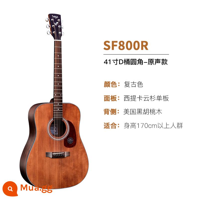 Giới thiệu đàn guitar Saga sf700 cho người mới bắt đầu chơi đàn guitar acoustic dân gian Saga 41 inch chính hãng được khuyên dùng cho bé trai và bé gái - SF800R/41 inch/góc bo tròn