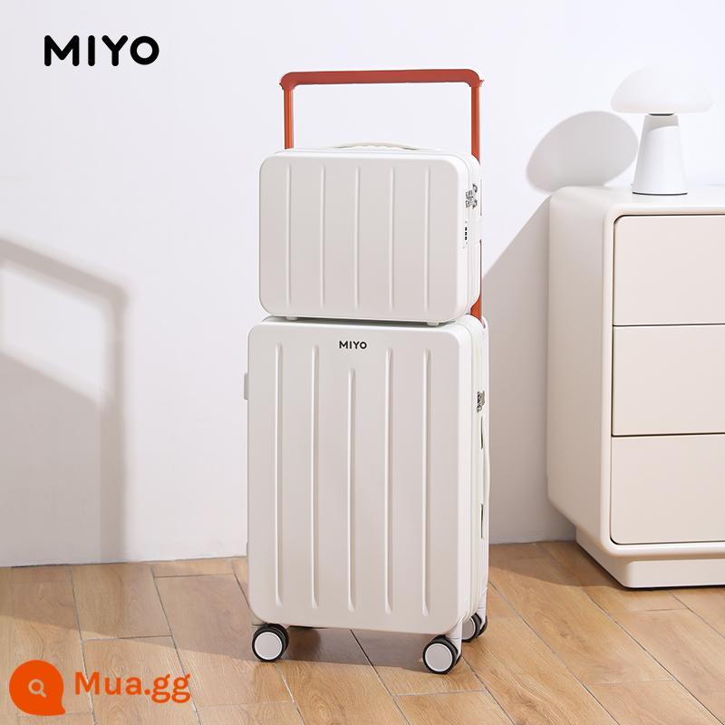 Hành lý xe đẩy rộng MIYO hộp mã lên máy bay 20 inch mới của nam giới vali du lịch sức chứa lớn bánh xe đa năng - Hộp mẹ màu trắng sang trọng [móc bên + hộp mỹ phẩm 14 inch]