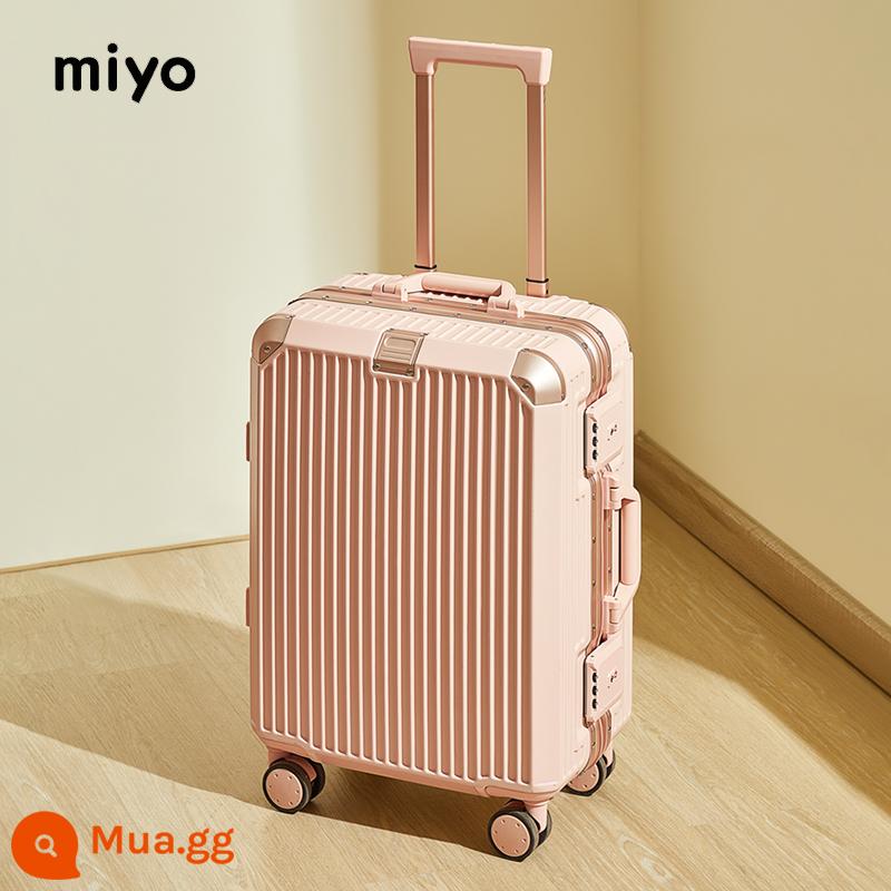 Vali MIYO nữ khung nhôm mới vali da xe đẩy nam công suất lớn vali mật khẩu lên máy bay 20 inch - Phiên bản khung nhôm chống xước màu hồng trái cây