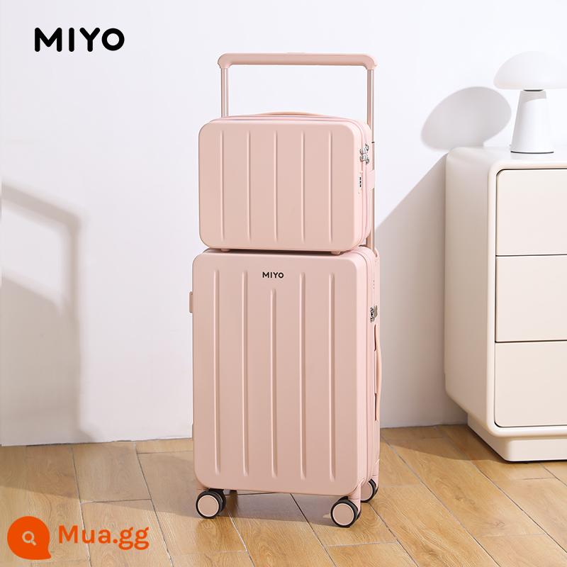 Hành lý xe đẩy rộng MIYO hộp mã lên máy bay 20 inch mới của nam giới vali du lịch sức chứa lớn bánh xe đa năng - Hộp Mẹ Hồng Sakura [Móc Bên + Hộp Đựng Mỹ Phẩm 14 Inch]