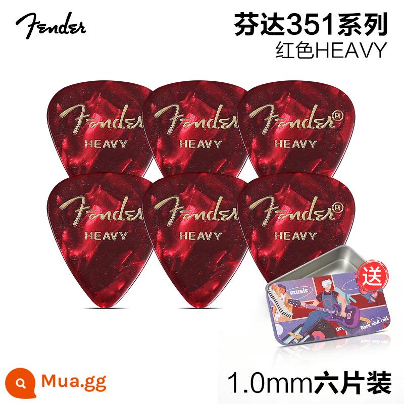 6 mảnh Fender Fender 351 celluloid ballad đàn guitar điện phím gảy tốc độ chơi chống trượt mùa xuân mảnh GỌI - [Gói sáu chiếc] Đỏ 1.0MM + hộp sắt miễn phí