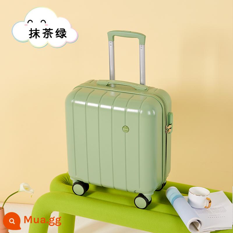 2023 vali máy bay mới có thể lên máy bay hộp đựng xe đẩy du lịch mini 18 inch dễ thương dành cho nữ nhỏ và nhẹ - Hộp bánh mì xanh matcha