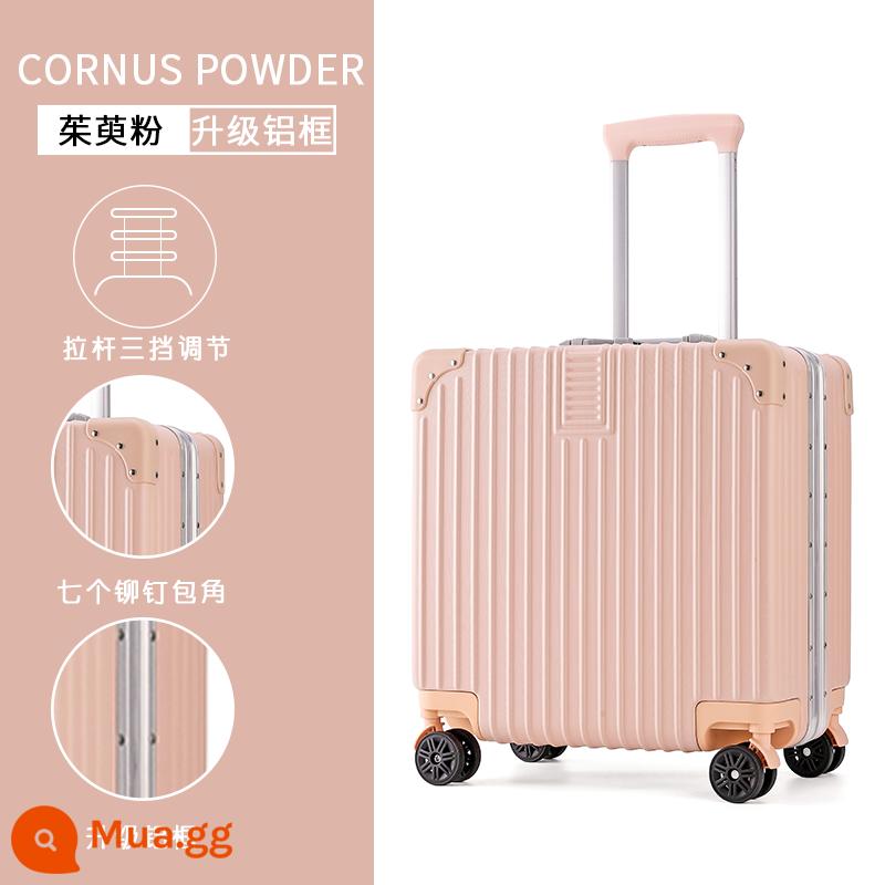 Hành Lý Nữ Nhỏ Ins 18 Inch Lưới Đèn Đỏ Mật Khẩu Xe Đẩy Trường Hợp 20 Sinh Viên Nội Trú Vali Da Nam - Mẫu khung nhôm nâng cấp dạng bột Cornus officinalis (có thể lên ván)