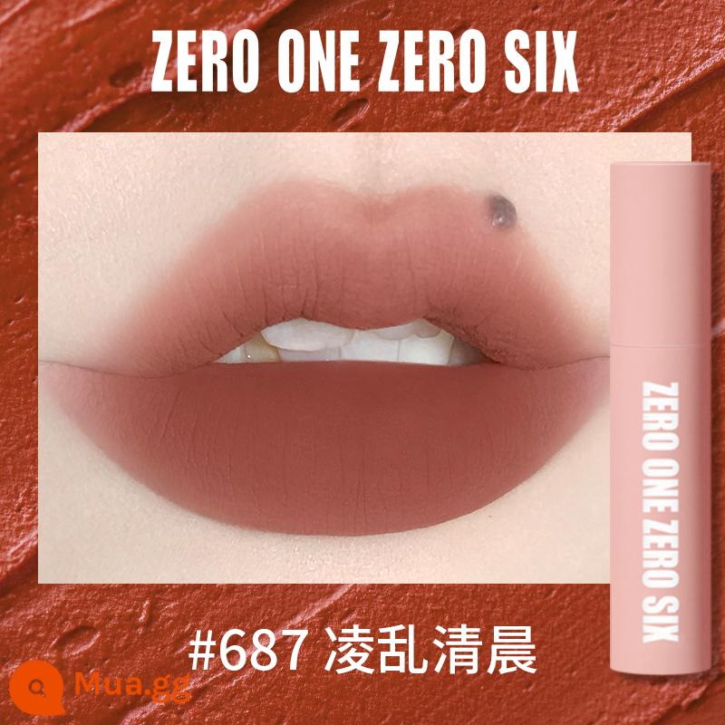 Zero One Zero Lu 0106 Lip Mud Lip Men Lip Gloss Matte Peach Không Kéo Khô Tinh Khiết Desire Sinh Viên Thể Hiện Màu Trắng - 687 Bùn đất không khí buổi sáng lộn xộn