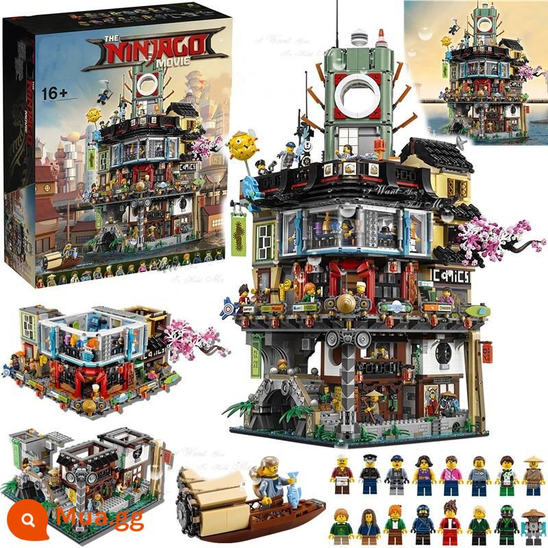 Trụ sở chính Phantom Ninja City 70620 Đồ chơi xếp khối xây dựng khổng lồ dành cho trẻ em 06066 - Phiên bản cực chất lượng