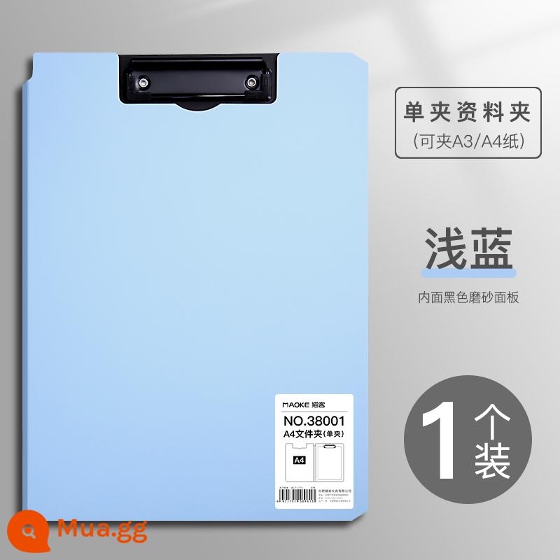 Bảng thư mục A4 kẹp dữ liệu kẹp đôi nẹp đa chức năng vỏ cứng bảng viết sách đệm kẹp văn phòng phẩm kinh doanh đồ dùng văn phòng học sinh sử dụng kẹp giấy kiểm tra để sắp xếp tập tin hiện vật kẹp đôi đơn - Kẹp đơn [xanh nhạt] 1 cái