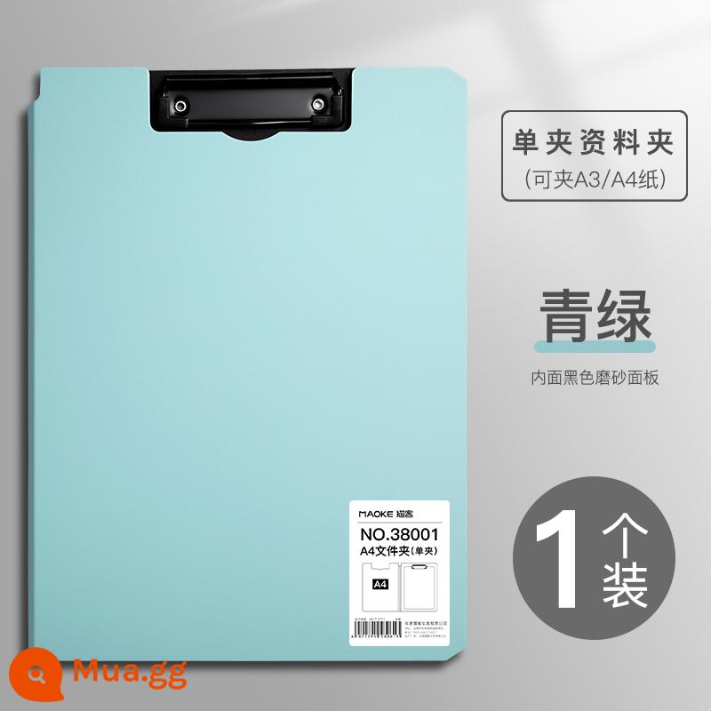 Bảng thư mục A4 kẹp dữ liệu kẹp đôi nẹp đa chức năng vỏ cứng bảng viết sách đệm kẹp văn phòng phẩm kinh doanh đồ dùng văn phòng học sinh sử dụng kẹp giấy kiểm tra để sắp xếp tập tin hiện vật kẹp đôi đơn - Kẹp đơn [màu ngọc lam] 1 chiếc