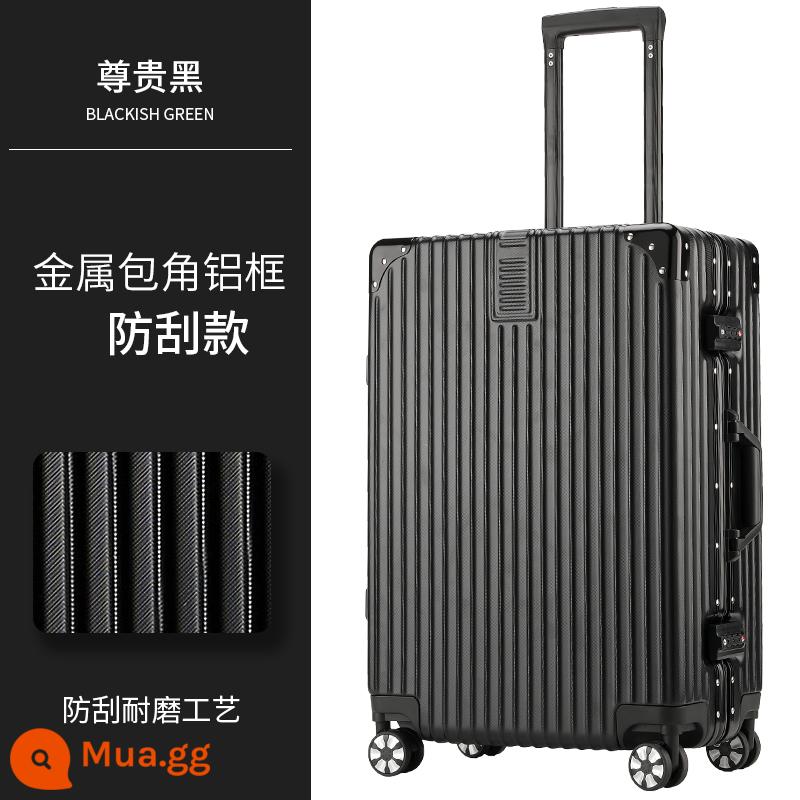 Hành lý nữ 2022 mới khung nhôm xe đẩy nam 24 inch du lịch bền mật khẩu bao da dung tích lớn 32 inch - Khung nhôm nâng cấp tối cao/màu đen uy tín