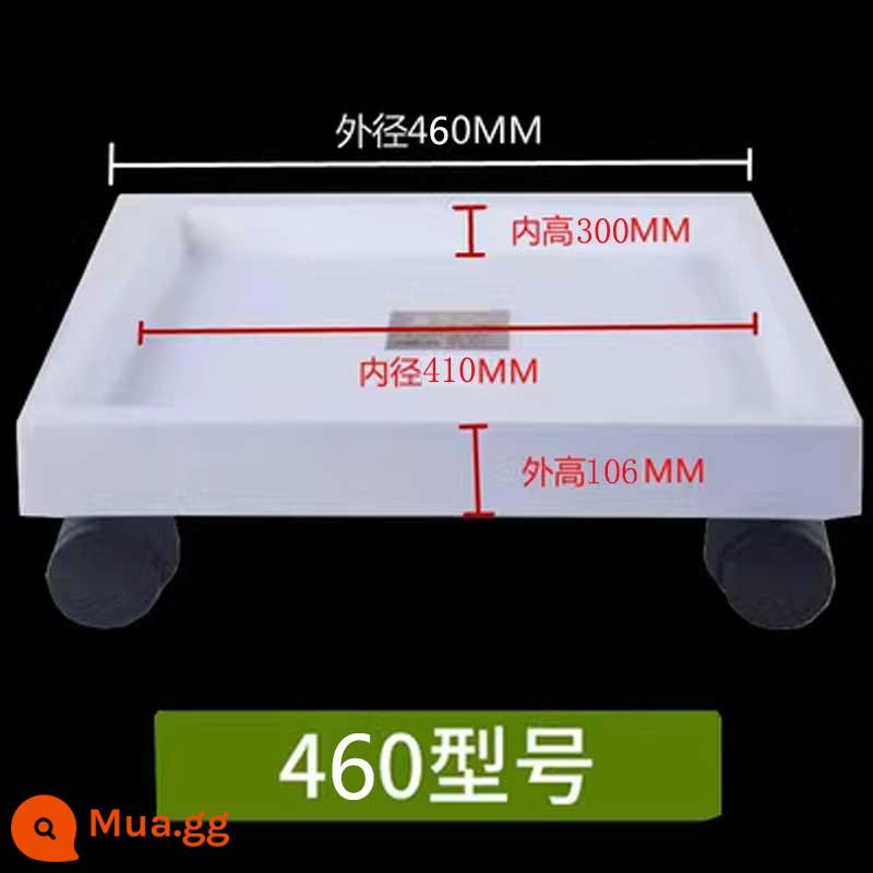 Giả Xi Măng Vuông Lọ Hoa Khay Bánh Xe Khay Đế Dày Lớn Chịu Lực Khay Hoa Lớn Đa Năng Bánh Xe Di Động Khay - Trắng 460 đường kính trong 41*41cm [6 bánh chịu lực 150kg]