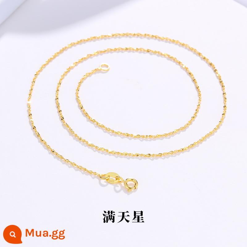 Vòng Cổ Vàng 18K Nữ Bạc 925 Dây Chuyền Mạ Vàng Màu Vàng Trơn Dây Chuyền Mỏng Dây Chuyền Khỏa Thân Dây Xương Xương Đòn Không Có Phụ Kiện Mặt Dây Chuyền - [Chiều dài dây 50CM] Gypsophila