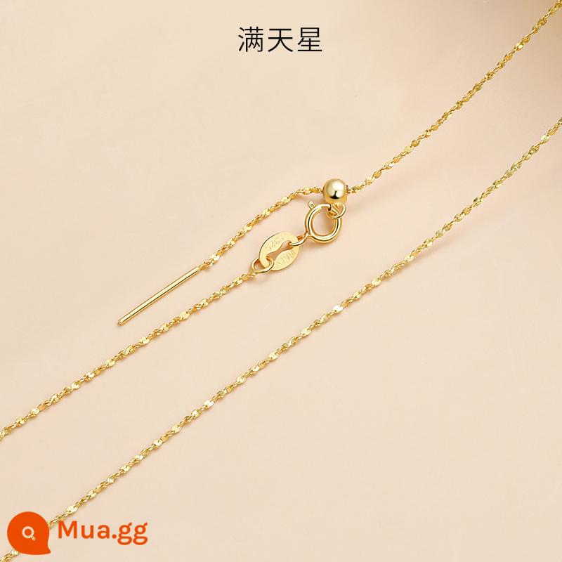 Vòng Cổ Vàng 18K Nữ Bạc 925 Dây Chuyền Mạ Vàng Màu Vàng Trơn Dây Chuyền Mỏng Dây Chuyền Khỏa Thân Dây Xương Xương Đòn Không Có Phụ Kiện Mặt Dây Chuyền - Dây xích đa năng Gypsophila (có thể khoan lỗ nhỏ) có thể điều chỉnh độ dài