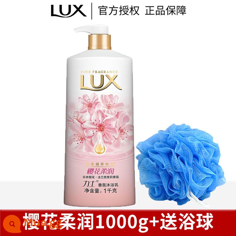 Sữa tắm lux sữa tắm nam nữ nước hoa thơm lâu size lớn sữa tắm tạo bọt hàng hiệu chính hãng - Sakura Làm Mềm 1000g+Bóng Tắm Tặng Kèm