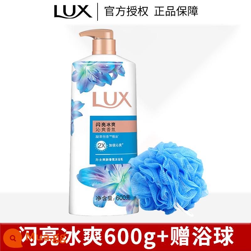 Sữa tắm lux sữa tắm nam nữ nước hoa thơm lâu size lớn sữa tắm tạo bọt hàng hiệu chính hãng - Shiny Icy 600g + Bóng tắm miễn phí