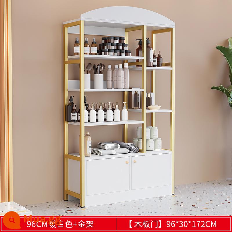 Tủ trưng bày mỹ phẩm thẩm mỹ viện chăm sóc da kệ trưng bày shop tủ kệ trưng bày sản phẩm kệ kệ shop mẹ và bé - Khung bạch kim ấm áp 96cm