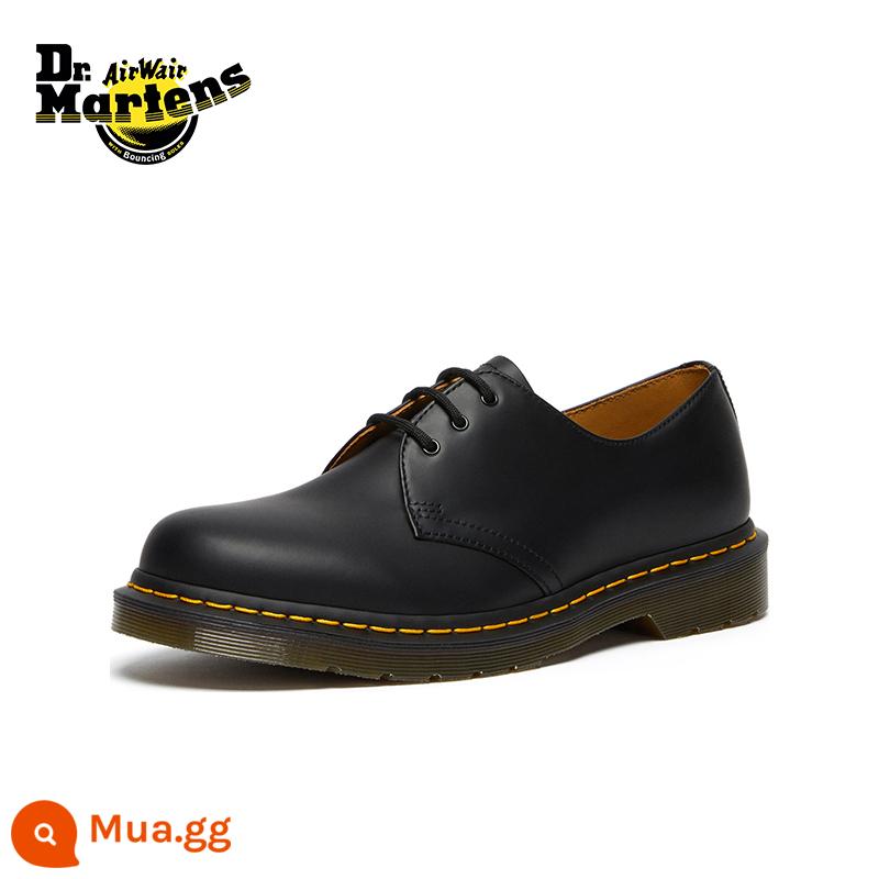 Dr.Martens1461 Bề mặt phong cảnh Anh da cứng màu đen mẫu nam và nữ Giày 3 lỗ Martin đế đơn Dr. Martin - đen