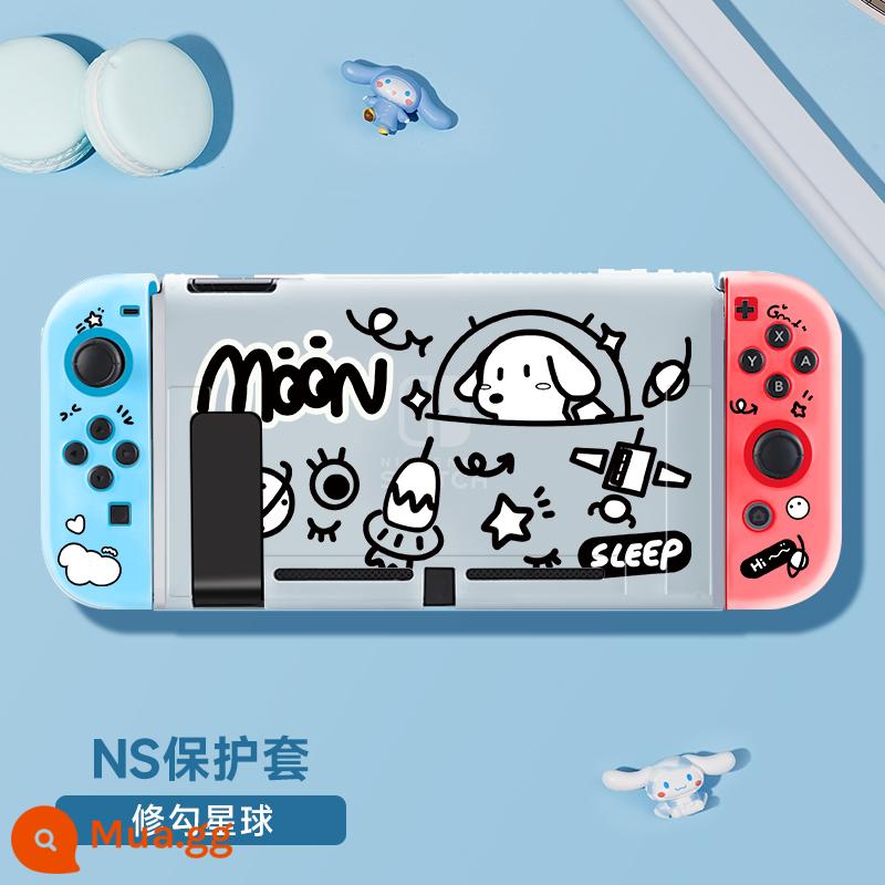 Nintendo Switch Bảo vệ NS NS Shell Switcholed Protective Shell Silicone có thể chèn miếng dán Siwch hai cơ sở tay cầm mềm tay Túi lưu trữ máy chủ mềm - Hộp mềm nâng cấp Switch [Xiu Hook Planet] đi kèm phim + nắp + chân đế