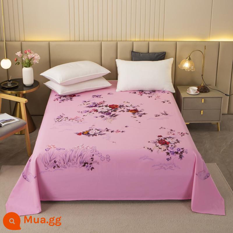 Thượng Hải Cổ Quốc Gia 100 Cotton In Dày Cũ Thô Ga Giường Đơn Chăn Hoài Cổ Vải Cotton - Hoa hồng sa mạc nở màu hồng