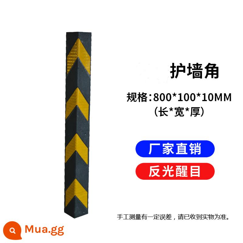 Dải cao su chống va chạm góc dày, dải cảnh báo nhà để xe góc thẳng phản quang, miếng đệm tường PVC, bảo vệ cạnh tròn - Bảo vệ góc thẳng 800*100*10MM