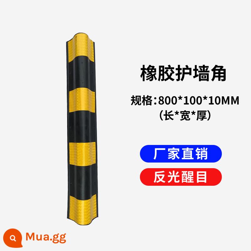 Dải cao su chống va chạm góc dày, dải cảnh báo nhà để xe góc thẳng phản quang, miếng đệm tường PVC, bảo vệ cạnh tròn - Miếng bảo vệ góc tròn 800*100*10MM