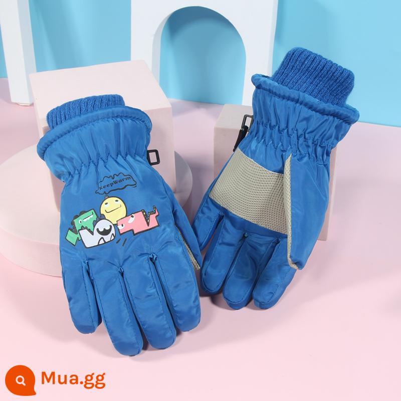 Sanrio Kuromi Trẻ Em Găng Tay Trượt Tuyết Mùa Đông Cho Bé Dễ Thương Ấm Áp Plus Nhung Dày Bé Trai Và Bé Gái Chơi Trong Tuyết Chống Thấm Nước - [Găng tay trượt tuyết BT 3-6 tuổi] Caterpillar--Sapphire Blue