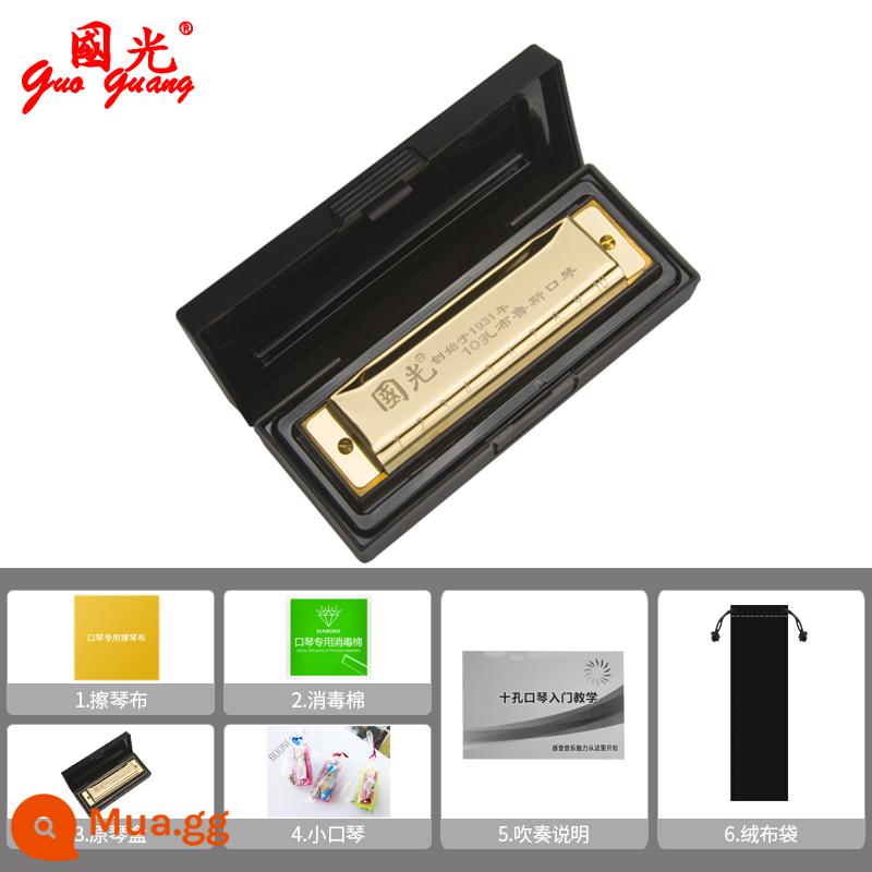 Harmonica Orb Altman Red Kai Harmonica cùng phong cách Học sinh mới bắt đầu học 10 lỗ trẻ em nam và nữ mục tự học có chữ - Vàng (trọn bộ quà tặng)