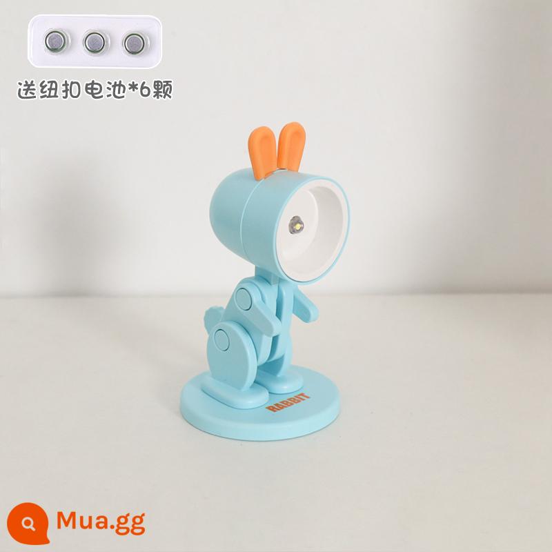 Đèn ký túc xá sinh viên Mini Bàn nhỏ Đèn Puppy Phòng ngủ USB Ánh sáng đêm nhỏ bên trong giường tạo tác với việc học đèn nhỏ - Blue Kewpie Rabbit (đèn bảo vệ mắt) đi kèm 16 pin