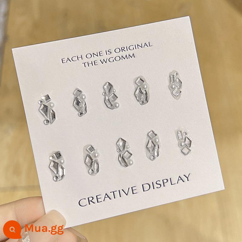 Máy khoan móng tay Super Flash Rabbit Drill Net Máy khoan đáy nhọn màu đỏ Phong cách bùng nổ Nail Art Trang sức Trái tim Trái tim vẹo Trái tim Đáy phẳng Gói vật liệu kim cương - Khaki