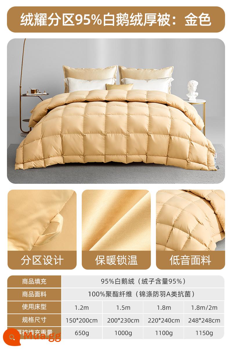 Mengjie Space Down Quilt 95 chăn bông ngỗng trắng chăn mùa đông dày dặn và ấm áp ký túc xá sinh viên lõi chăn máy lạnh đơn và đôi - Chăn dày mùa đông [Vải im lặng kháng khuẩn loại A + lông ngỗng trắng 95%] Vùng nhung 95% lông ngỗng trắng dày: vàng