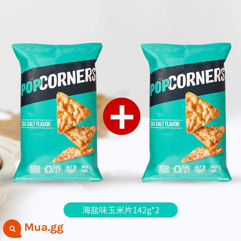 Spot~ American POPCORNERS Bắp ngô Flakes Snack khoai tây chiên giòn Puffed Snack Biscuit Food 142g - Muối biển 142g*2 gói (có kẹp niêm phong)