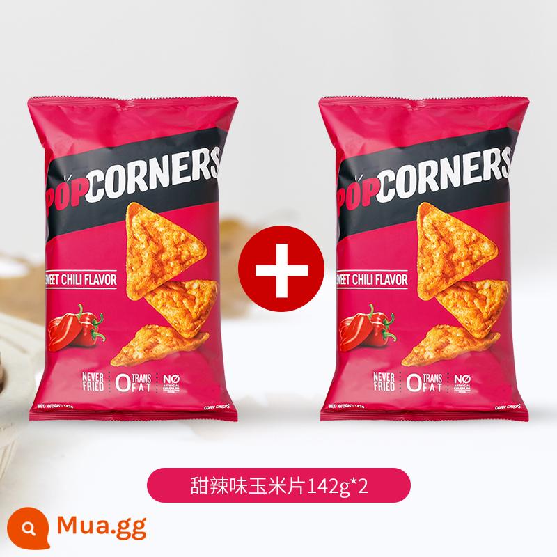 Spot~ American POPCORNERS Bắp ngô Flakes Snack khoai tây chiên giòn Puffed Snack Biscuit Food 142g - Ngọt và Cay 142g*2 gói (miễn phí kẹp niêm phong)