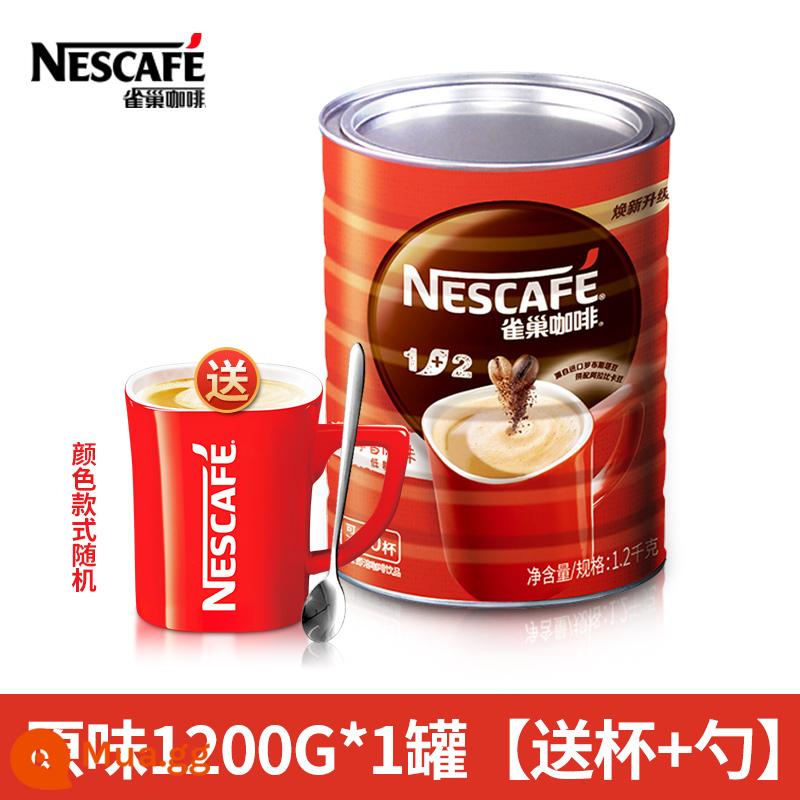 Cà phê Nestle 1+2 hương vị nguyên bản lon lớn 1200g Bột cà phê hòa tan 3 trong 1 lon 1.2kg cà phê Nestle - Lon 1200gx1 [đi kèm cốc sứ + thìa]