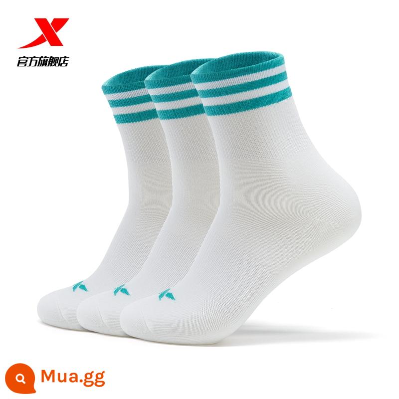 Vớ ống ngắn Xtep nam thể thao mùa thu 3 đôi vớ cotton thoáng khí vớ cotton thấm hút mồ hôi vớ tàng hình vớ ngắn vớ nam - Cặp đôi nam-da trắng-3