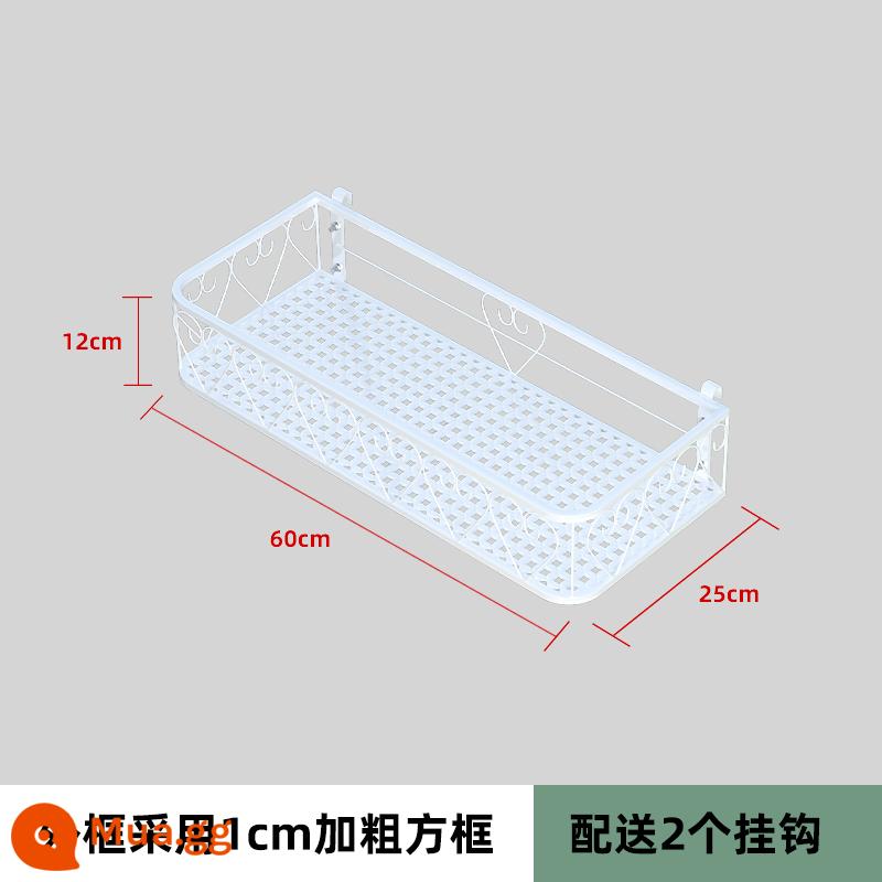 Giá để đồ hoa có giá để đồ ban công bệ cửa sổ mở rộng hiện vật sắt chậu hoa khung lan can cạnh cửa sổ treo mọng nước giá hoa - Trắng 60 dài 25 rộng ❤ góc bo tròn