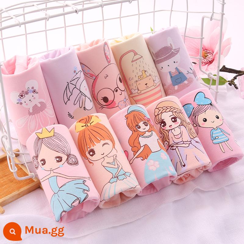 Đồ lót bé gái quần đùi 4 góc quần đùi trẻ em cotton nguyên chất mùa hè 4 góc mỏng bé gái trung niên và nhỏ 100% không kẹp pp - Đóng hộp kiểu trộn và kết hợp ngẫu nhiên (3 gói) Bông chải kỹ loại A