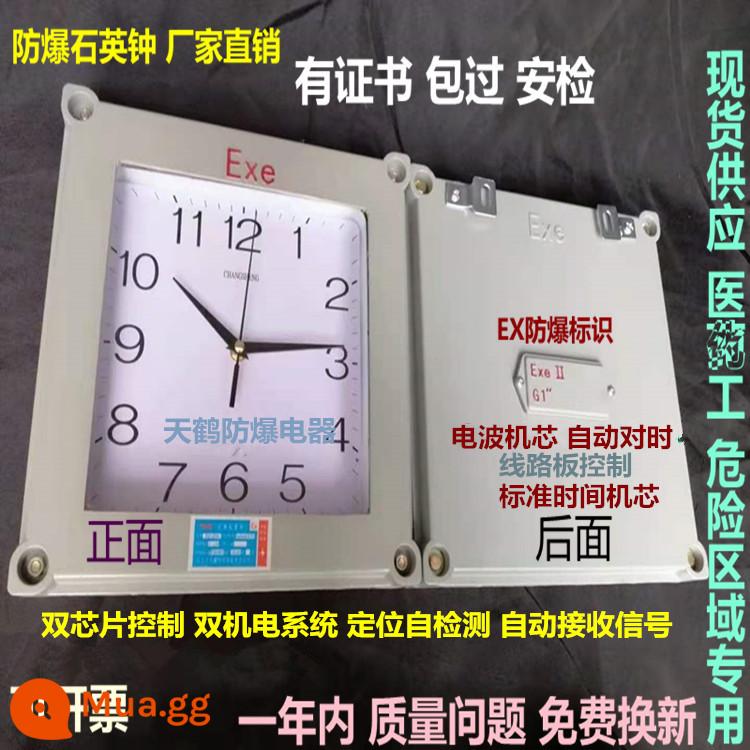 Đồng hồ thạch anh chống cháy nổ Thiên Hà Đồng hồ treo tường chống cháy nổ Đồng hồ chống cháy nổ đồng hồ điện tử tự động thuốc hóa học mỏ nguy hiểm - Đồng bộ hóa thời gian vệ tinh 300-300-70 màu xám nhạt