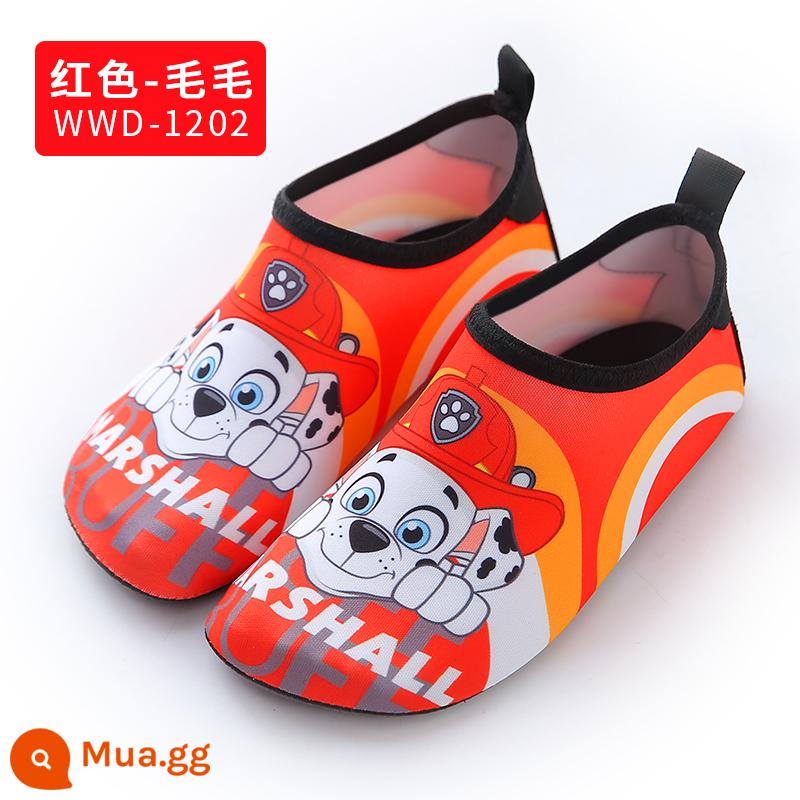 Wangwang Team Children Plus Velvet Floor SOCKS BOY BOY SOUND SHOD - wwd1202 Đội Paw Maomao đỏ