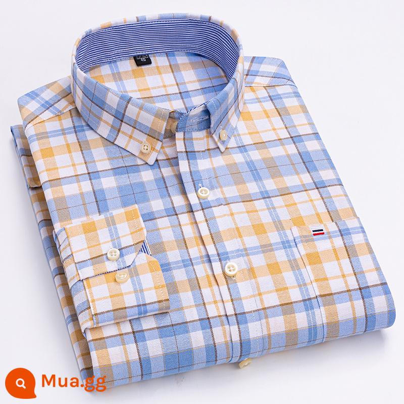 Ralph Lauren Polo Mùa Xuân Áo Sơ Mi Cotton Nam Dài Tay Sọc Trung Niên Công Sở Mỏng Nam Cotton Oxford Áo Sơ Mi - 504 (tay áo dài cotton nguyên chất)