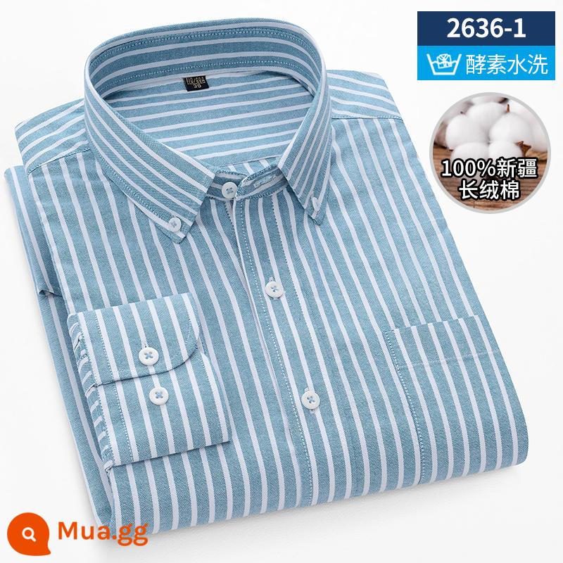 Ralph Lauren Polo Mùa Xuân Áo Sơ Mi Cotton Nam Dài Tay Sọc Trung Niên Công Sở Mỏng Nam Cotton Oxford Áo Sơ Mi - 2636-1 [tay áo dài 100% cotton]