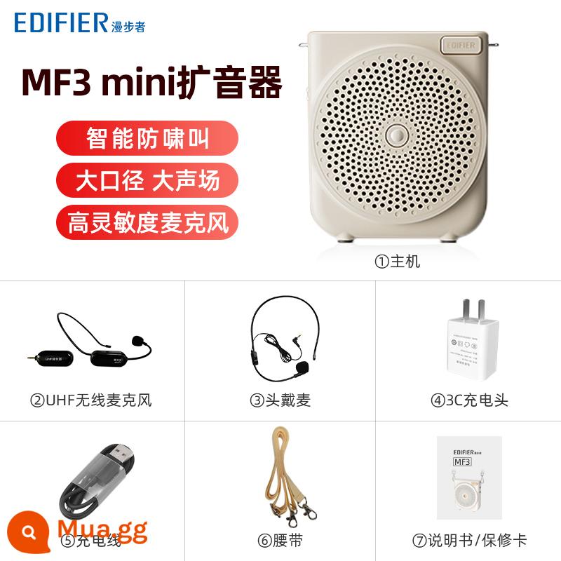 Edifier ong nhỏ loa máy giáo viên tai nghe không dây chuyên dụng giáo viên lớp micro bài giảng hướng dẫn - Yunyan White (MF3 mini+micro không dây UHF+đầu sạc+tai nghe+cáp sạc+đai)