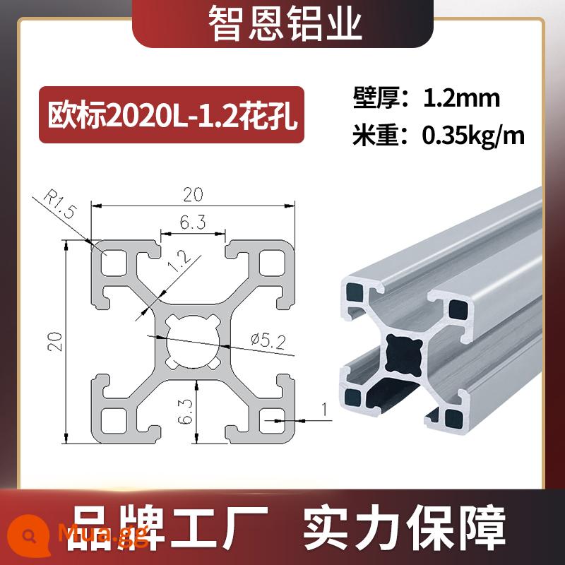 Vật liệu đùn nhôm Zhien 2020 hồ sơ hợp kim nhôm công nghiệp Tiêu chuẩn Châu Âu 2020 khung máy in 3D nhỏ thêu đổ vật liệu nhôm - Lỗ hoa tiêu chuẩn Châu Âu 2020L-1.2