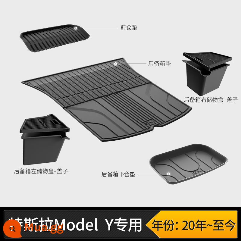 Thảm cốp xe TPE đầy đủ 3W phù hợp cho Tesla Model3 ModelY modelX S Edamame 3 thảm cốp xe - Bộ 7 món chính thức MODEL Y