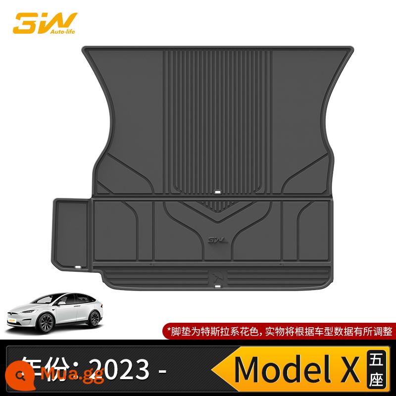 Thảm cốp xe TPE đầy đủ 3W phù hợp cho Tesla Model3 ModelY modelX S Edamame 3 thảm cốp xe - Thảm lót khoang sau 5 chỗ Model X (model 23-24)