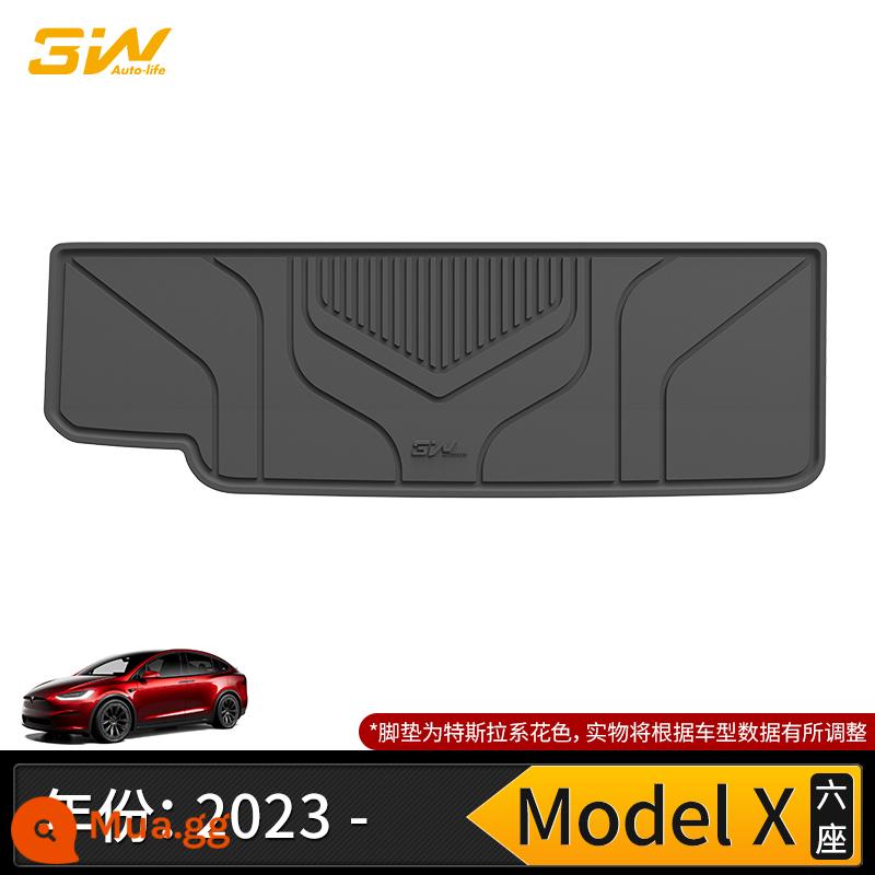 Thảm cốp xe TPE đầy đủ 3W phù hợp cho Tesla Model3 ModelY modelX S Edamame 3 thảm cốp xe - Thảm lót khoang sau sáu chỗ Model X (23-24 mẫu) (có thể điều chỉnh cho phù hợp với phiên bản bảy chỗ)