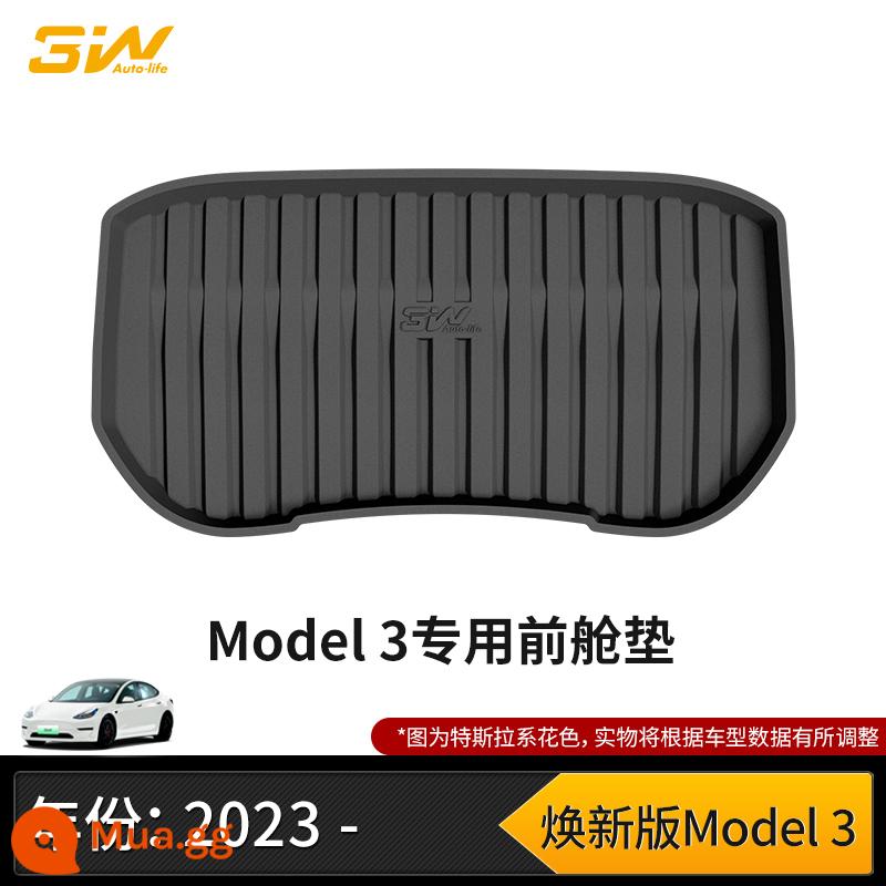 Thảm cốp xe TPE đầy đủ 3W phù hợp cho Tesla Model3 ModelY modelX S Edamame 3 thảm cốp xe - Phiên bản đổi mới của đệm ngăn trước MODEL 3 (model 23-24)