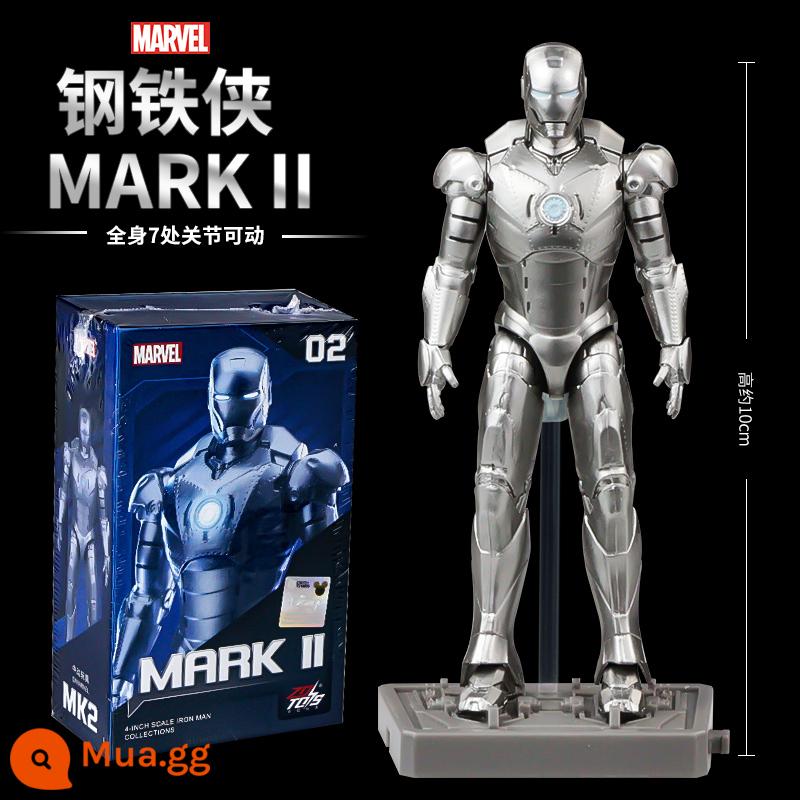 Mid -Motion Iron Man MK85 Di chuyển Puppet chính hãng Marvel Avengers Model Mô hình mô hình mô hình - [Iron Man MK2] Khoảng 10cm + đế