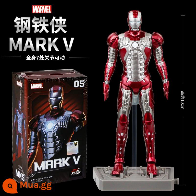 Mid -Motion Iron Man MK85 Di chuyển Puppet chính hãng Marvel Avengers Model Mô hình mô hình mô hình - [Iron Man MK5] Khoảng 10cm + đế