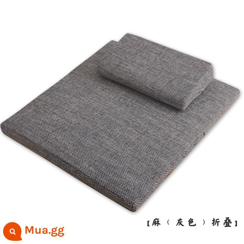 Thảm thiền chánh niệm cao cấp lụa dừa đệm thiền ngồi thiền đệm thiền đệm futon dày nhà đệm thiền - Mẫu gấp vải lanh màu xám