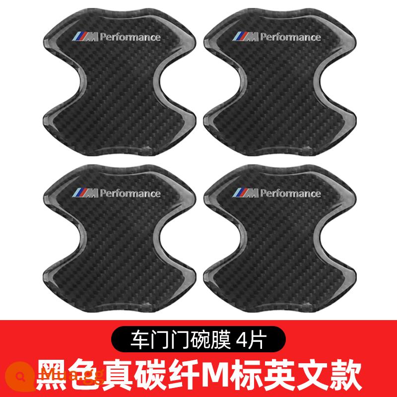 Thích hợp cho BMW cửa xe dải chống va chạm sợi carbon mới 5 series 3 series X1X3X4X5X6 sửa đổi bên ngoài trang trí dán - Bát cửa BMW Carbon Fiber M tiếng Anh màu đen