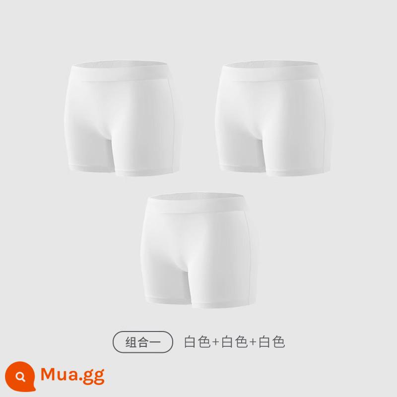 Jindu quần sịp boxer nữ cotton nguyên chất eo cao kiểm soát đáy quần an toàn chống trượt quần lót boxer nữ - Nakakoshi Hirakakugumi 1