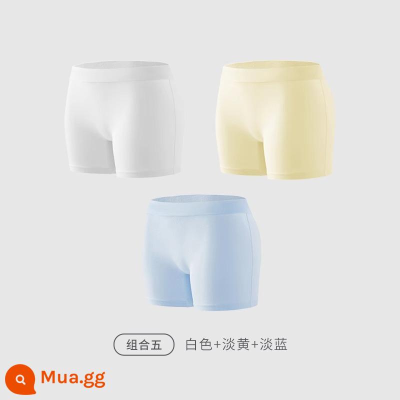 Jindu quần sịp boxer nữ cotton nguyên chất eo cao kiểm soát đáy quần an toàn chống trượt quần lót boxer nữ - Nakakoshi Hirakakugumi 5